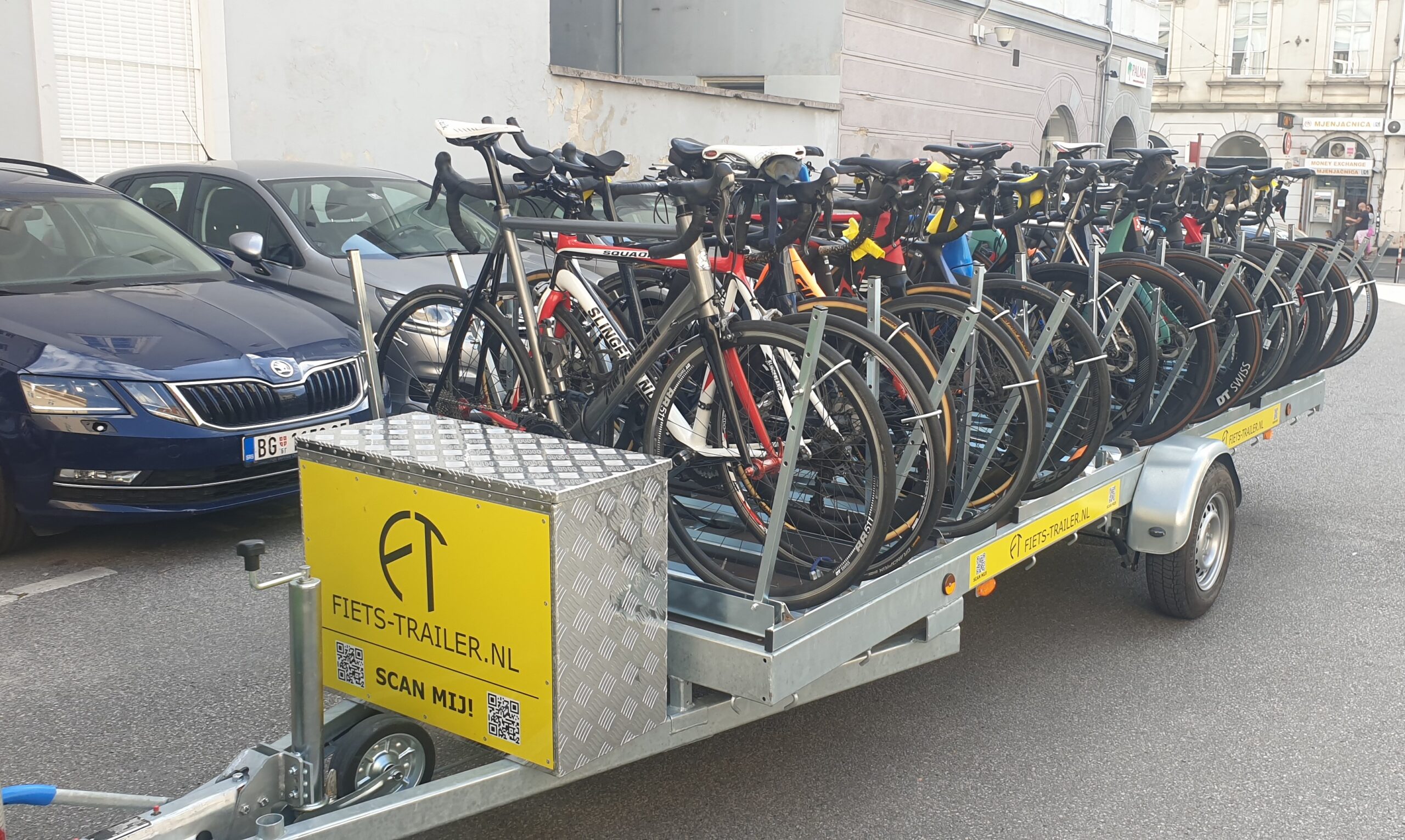 Zo ziet de fietstrailer voor 20 fietsen er uit